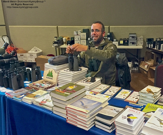 Glenn Davis at CMBO Booth, at the Cape May Fall Birding Festival 2015 Trade Show, Convention Hall, Cape May NJ. ©Mardi Dickinson/KymryGroup All Rights Reserved.
